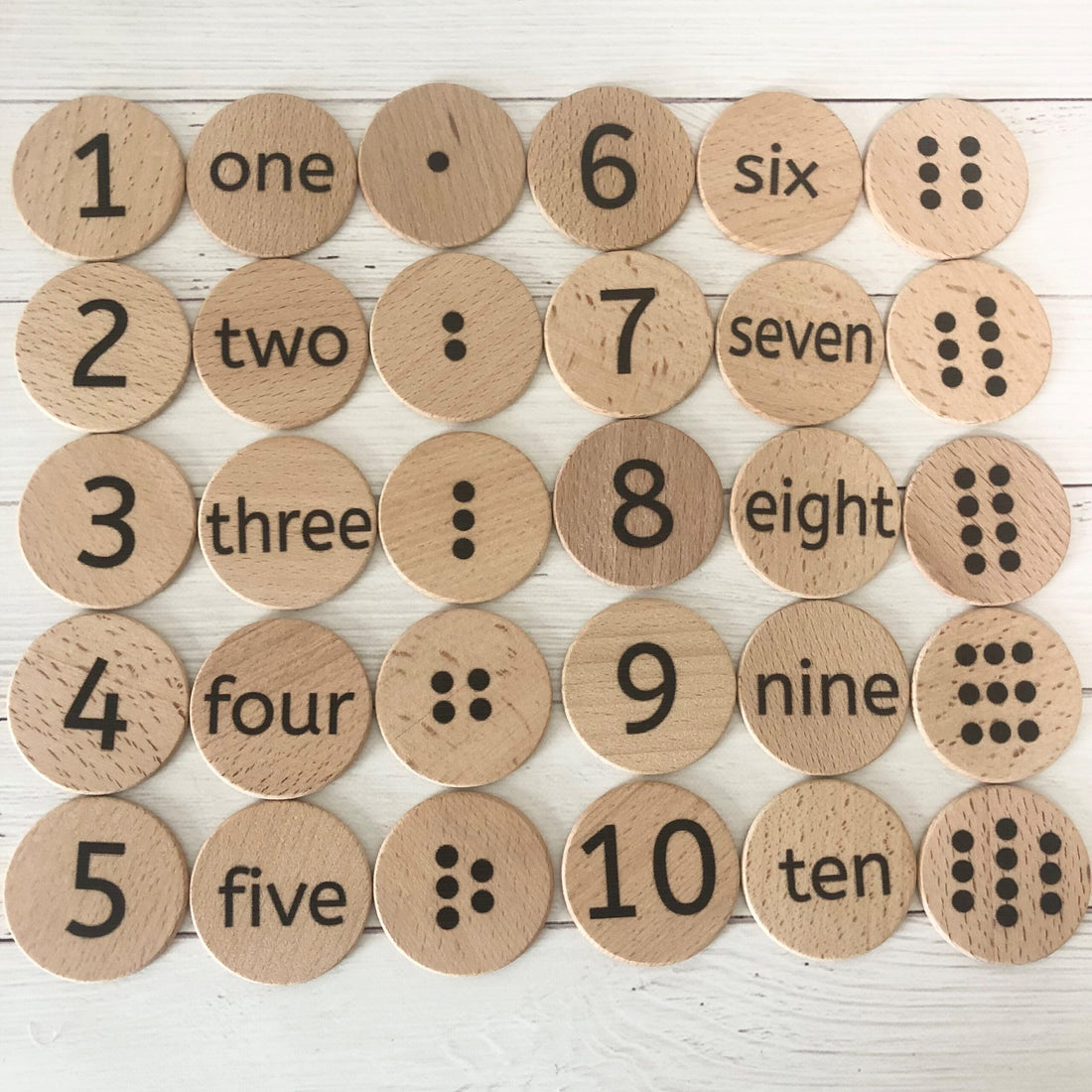 Number Recognition 1-10 Discs